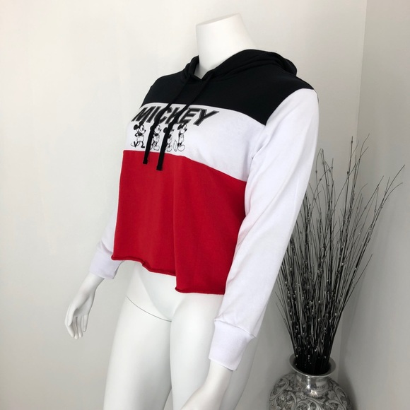 Disney Mickey Hooded Crop Sweatshirt 2X NWOT - Picture 4 of 8